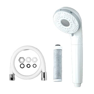 KVK シャワーヘッド 【ZS370JSS-2】hadamo ウルトラファインバブルシャワーヘッド 浄水カートリッジ付 パールホワイト 白ホース 1.6m アタッチメント付〔GB〕