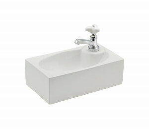 ▲カクダイ/GAONA/ガオナ【GA-MA001】ガオナ 壁掛手洗器(水栓付き) ホワイト (陶器製 洗面・手洗い用)〔▽〕