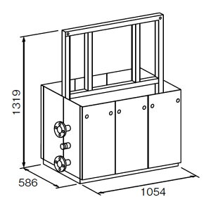 ●♪パーパス 給湯器 部材【MD-W62-32C】両側6台掛け台セット 主配管・片側閉塞タイプ