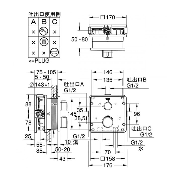 楽天市場】グローエ 水栓金具【2407800J】グローサーモ サーモスタット 