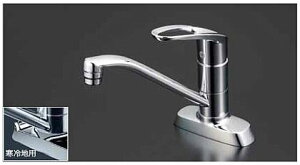 KVK 水栓金具【KM5081TV8R2】流し台用シングルレバー式混合栓 吐水口回転規制80° 200mmパイプ付〔HB〕