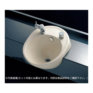 ●TOTO セット品番【L595#NW1+TL595AR】カウンター式洗面器 セルフリミング式 ホワイト セルフリミング式歯みがき器 立水栓 壁排水金具(Pトラップ)