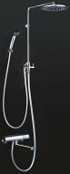 KVK 水栓金具【KF3130】浴室用水栓 オーバーヘッドシャワー付サーモ 170mmパイプ付 右仕様〔HB〕