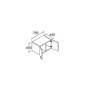 ●INAX/LIXIL PVシリーズ【PV1U-754】アッパーキャビネット スタンダード ホワイト 間口750mm〔HJ〕