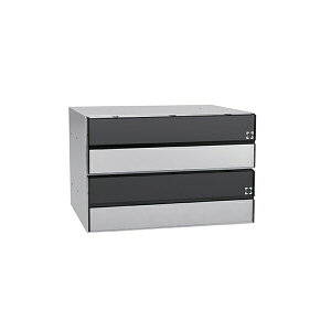 ▲●u.ダイケン 郵便受【CSP-231Y-2DK】黒塗装/ステンレス クリア塗装 大型郵便物対応 集合郵便受 ポステック 前入れ後出し 2戸用 横型 受注生産