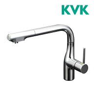 《在庫あり》◆15時迄出荷OK！KVK 水栓金具【KM6101EC】流し台用シングルレバー式シャワー付混合栓 L形シ…