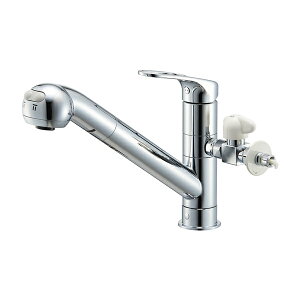 三栄水栓/SANEI 水栓金具【K87000ETJV-V2S】シングルワンホールスプレー分岐混合栓〔▽〕