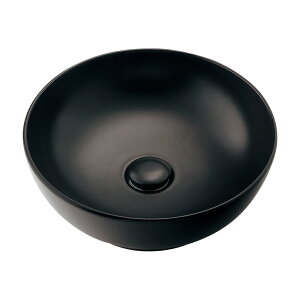 ●カクダイ【#LY-493233-D】丸型手洗器 マットブラック 置型 陶器製 Olympia〔GB〕