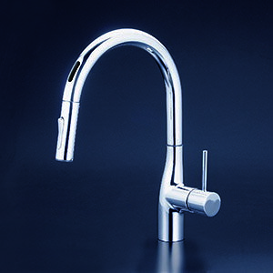 KVK 水栓金具【KM6071DEC】キッチン水栓 電池タイプ シングルシャワー付混合栓(センサー付) 一般地用〔HB〕