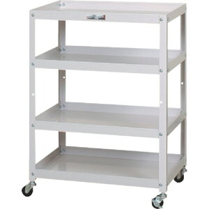 ●u.ヤマキン/山金工業【WC-4-P】コンビニワゴン ゴムキャスター 4段 W600mm×D400mm 組立式