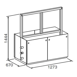 ●♪パーパス 給湯器 部材【MD-W42-50C】両側4台掛け台セット 主配管・片側閉塞タイプ