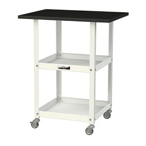 ●u.ヤマキン/山金工業 【LKTC-6045BKW】LABシリーズ 天板付きラボワゴン 棚板2段タイプ W600×D450×H738 組立式