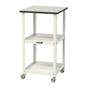 ●u.ヤマキン/山金工業 【HTRCM-4545GYW】天板付き150ワゴン RoHS2指令対応塩ビシート天板 棚板2段タイプ W450×D450×H825 組立式