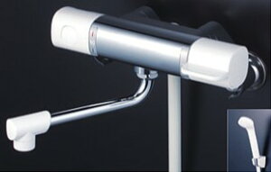 KVK 水栓金具【FTB100KWR2】浴室用水栓 サーモスタット式シャワー 240mmパイプ付 ※寒冷地用〔HB〕