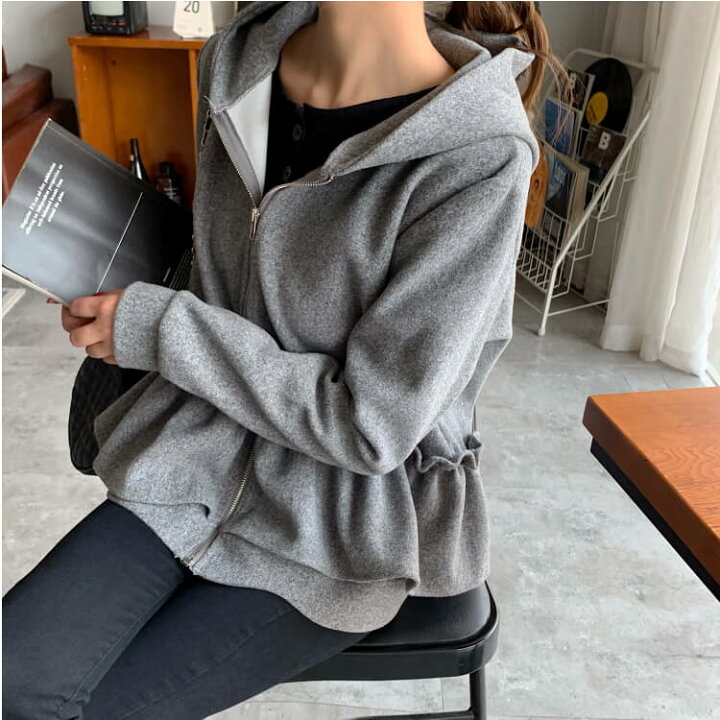 楽天市場 即納 バックフリル パーカー フリル ジップパーカー フードパーカー レディース トップス アウター ジャケット カーディガン 後ろフリル フード付 ブルゾン パーカー風 フラワー風 ウエストフリル 長袖 厚手 送料無料 Clover Depot クローバーデポ