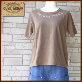 【SALE】60％OFFCUBESUGAR【キューブシュガー】リサイクル天竺裾切替クルーTシャツ　14114432【レディース アウトドア ナチュラル お出かけ 野外フェス 大人コーディネイト　割引】【8000円以上送料無料】