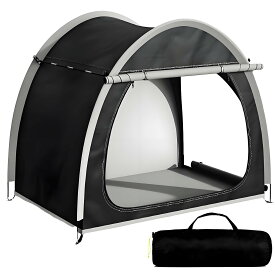 サイクルハウス 自転車置き場 4台まで収納可能 収納袋付き バイクガレージ UV加工シート・遮熱・撥水加工 屋外 大容量 組み立て簡単 厚手生地 自転車倉庫 頑丈 ブラック