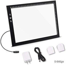 【送料無料】A4 LEDトレーシングライトボックス 調光式 超薄型 高輝度 タッチボタン ロック機能付き スケッチ アニメ 書道 ダイヤモンドアート 図案転写 お絵かきパッド 電源アダプター付き
