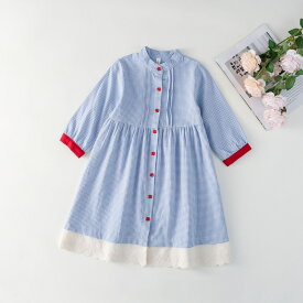 キッズ ワンピース 春 綿 長袖 ロング丈 子供服 女の子 ワンピース チェック柄 北欧風 ベビーワンピース 結婚式 おしゃれ 誕生日服 発表会 パーティー 赤ちゃん ワンピース きれいめ 可愛い ジュニア 子ども 大人っぽい カジュアル ガールズ 通園 通学 90 100 110 120 130