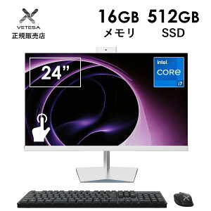 [VETESA���K�̔��X]�f�X�N�g�b�v�p�\�R�� PC ��̌^ �V�i Windows11 �^�b�`�p�l�� 24�^ Core i7 ��4���� Office�t�� WEB�J���� ������16GB SSD512GB �����ݒ��