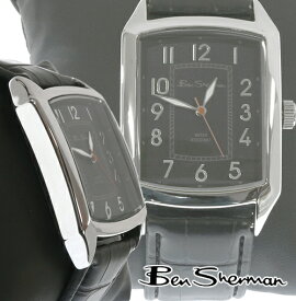 ベンシャーマン Ben Sherman スクエア ブラック フェイス レクタングル 腕時計 メンズ モッズ ファッション Square Black Face Leather Belt Watch 本革レザー ベルト 腕 時計 アナログ ウォッチ 縦長 UK モッズ bs027 ギフト トラッド
