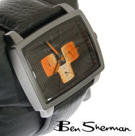 ベンシャーマン Ben Sherman ブラック フェイス 腕時計 メンズ モッズ ファッション オレンジ クロノグラフ Orange Chronograph ブラック Black 本革 レザー ベルト Leather 腕 時計 アナログ ウォッチ UK モッズ r828 ギフト トラッド