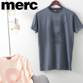 メルクロンドン メンズ Tシャツ レコードプリント Tシャツ Merc London 2色 ブルー サーモン レトロ ギフト トラッド