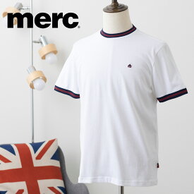 メルクロンドン メンズ Tシャツ カラーコントラストティップTシャツ 半袖 新作 20Merc London ホワイト スポーティー コットン ユニセックス ギフト プレゼント トラッド