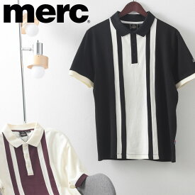 メルクロンドン メンズ ポロシャツ ポロ ニットカラー 2色 ブラック アイボリー Merc London モッズファッション ギフト トラッド