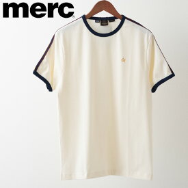 訳あり メルクロンドン メンズ Tシャツ オーガニックコットン Merc London カーキ バニラ ストライプ レトロ ギフト トラッド