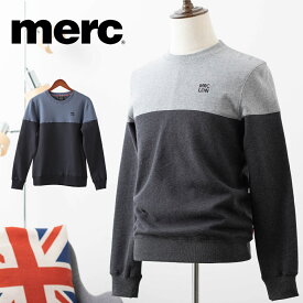 メルクロンドン メンズ スウェット トレーナー Merc London カラーブロック 2色 グレー ダークネイビー モッズファッション ギフト トラッド