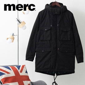 メルクロンドン メンズ ワックスコートフィッシュテールパーカ コート ジャケット Merc London ブラック モッズファッション ギフト トラッド