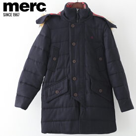 メルクロンドン メンズ コート キルティング ウール パーカ Merc London 20s ダークネイビー Coat コート モッズファッション ギフト トラッド