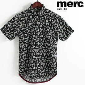 メルクロンドン Merc London 半袖シャツ ペイズリー ブラック W1 プレミアム メンズ モッズファッション ギフト トラッド