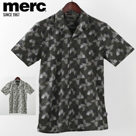 メルクロンドン メンズ 半袖シャツ Merc London ボタニカル W1 プレミアム 2色 ダークセージ オフホワイト モッズファッション ギフト トラッド