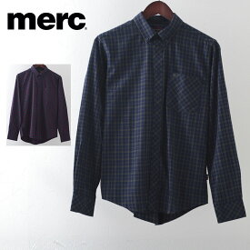 メルクロンドン メンズ フランネル チェックシャツ 20s Merc London ボタンダウン カーキ レッド 2色 モッズファッション プレゼント ギフト