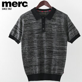 メルクロンドン メンズ ポロシャツ ポロ Merc London ニット スペースダイ W1 プレミアム ブラック モッズファッション ギフト トラッド