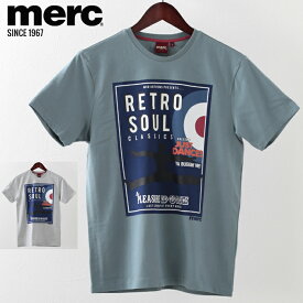 メルクロンドン メンズ Tシャツ Merc London レトロ ソウル グラフィック 2色 スレートブルー ライトグレーマール モッズファッション ギフト トラッド