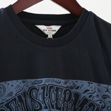 ベンシャーマンメンズTシャツサイケデリックポスターBenSherman19SS新作ダークネイビープレゼントギフト