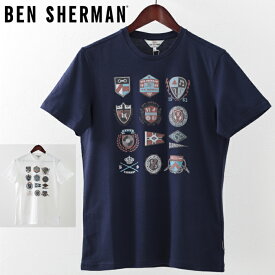 ベンシャーマン メンズ Tシャツ アイビー バッジ Ben Sherman 2色 ホワイト ネイビー ギフト トラッド