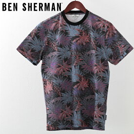 ベンシャーマン メンズ Tシャツ トロピカル Ben Sherman ブラック ギフト トラッド