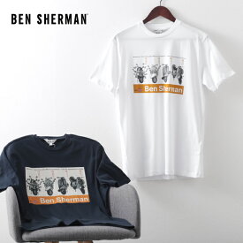 ベンシャーマン メンズ Tシャツ スクーター VESPA ベスパ 20s Ben Sherman 2色 ホワイト ダークネイビー レギュラーフィット ギフト トラッド