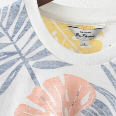 BenShermanベンシャーマンメンズTシャツリバースプリント21SS新作モンステラアイボリーコットンレギュラーフィットギフトトラッド