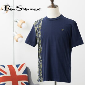 Ben Sherman ベンシャーマン メンズ Tシャツ 半袖 カモフラージュ カモ 新作 マリン コットン リラックスフィット クルーネック イギリス ギフト トラッド