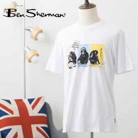 Ben Sherman ベンシャーマン メンズ Tシャツ 半袖 2000's インスパイアデザイン 2000年代 新作 20ホワイト コットン レギュラーフィット クルーネック ユニセックス イギリス ギフト トラッド