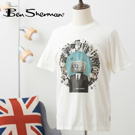Ben Sherman ベンシャーマン メンズ Tシャツ 半袖 2010's インスパイアデザイン 2010年代 新作 20アイボリー コットン レギュラーフィット クルーネック ユニセックス イギリス ギフト トラッド