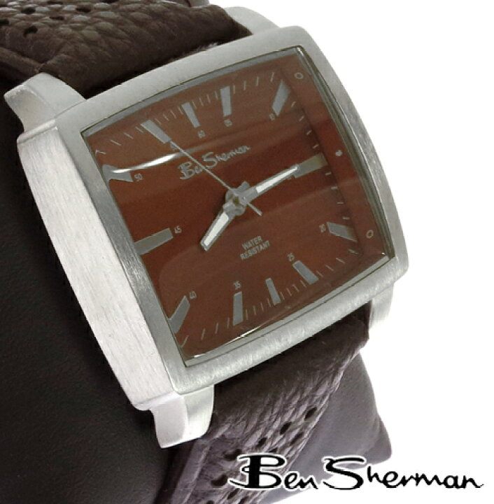 ベンシャーマン Ben Sherman レクタングル ディープレッド ブラウンフェイス 腕時計メンズ 横長 ベンシャーマンモッズ ファッション  Rectangle Deep Red Brown Face 本革 レザー ベルト Leather 腕 時計 アナログ ウォッチ UK モッズ r934 