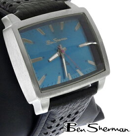 ベンシャーマン Ben Sherman レクタングル 横長 オーシャンブルー フェイス 腕時計 メンズ モッズ ファッション Rectangle Ocean Blue Face パープル 本革 レザー ベルト Leather 腕 時計 アナログ ウォッチ UK モッズ r936 ギフト トラッド
