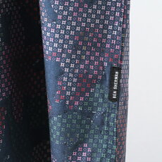 ベンシャーマンメンズ長袖シャツトロピカルジオ花柄シャツBenSherman19SS新作ダークブルーレギュラーフィットプレゼントギフト