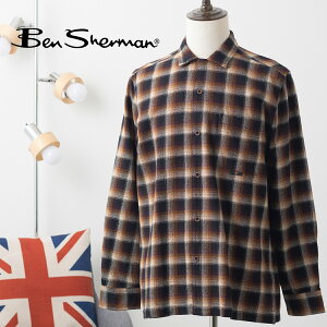 Ben Sherman �x���V���[�}�� �����V���c �u���b�V���h�I���u���`�F�b�N �v�����g �N���V�b�N�t�B�b�g �`�F�b�N ���g�� ���[�e�B���e�B�u���E�� �R�b�g�� �M�t�g ���b�Y �{�^���_�E�� �g���b�h 